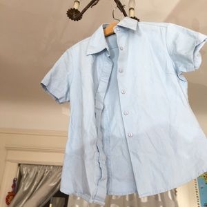 Vintage baby blue short sleeve oxford shirt